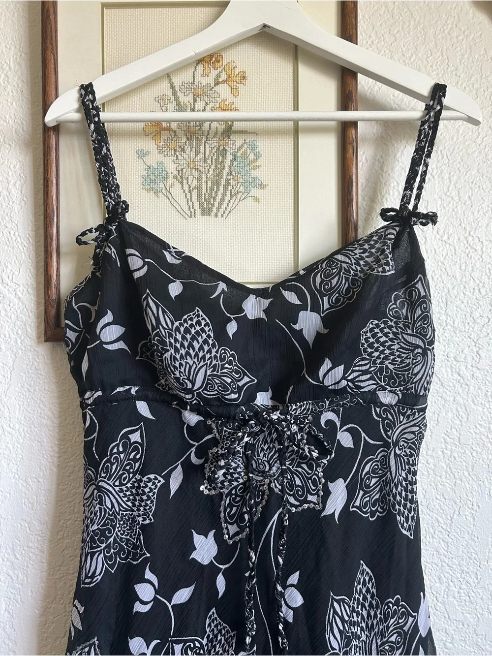 Y2K Black Floral Sundress - Picture 2 of 6
